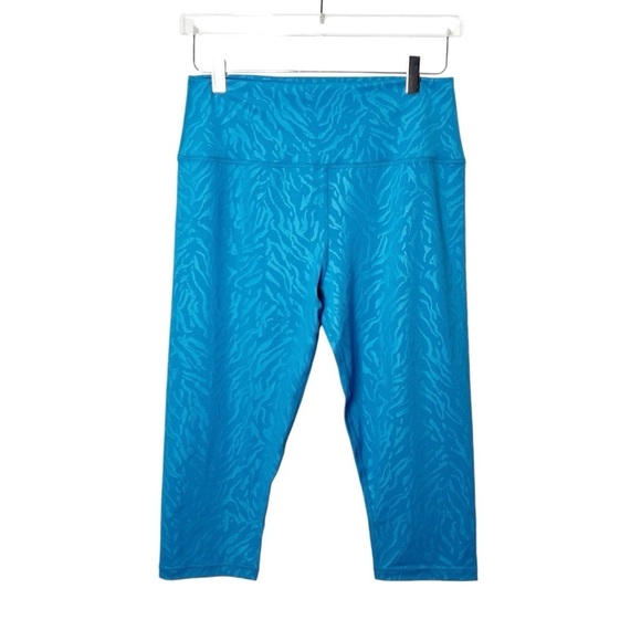 NEW Sweaty Betty Women’s Blue Tiger Print All Day Crop Performance Legging Sz 12 - Picture 2 of 13